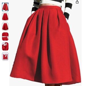 ❤️ Women’s High-Waisted A-Line Pleated Midi Skirt | Rose Pink | Size XXL